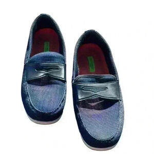 SWIMS Men's Breeze Penny Loafer in Navy/White/Orange, size 9 Water Resistant